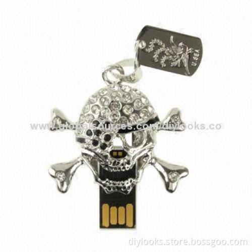 High-quality 4GB Metal Series Pirate Style USB2.0 Flash Disk with 58cm Necklace Length